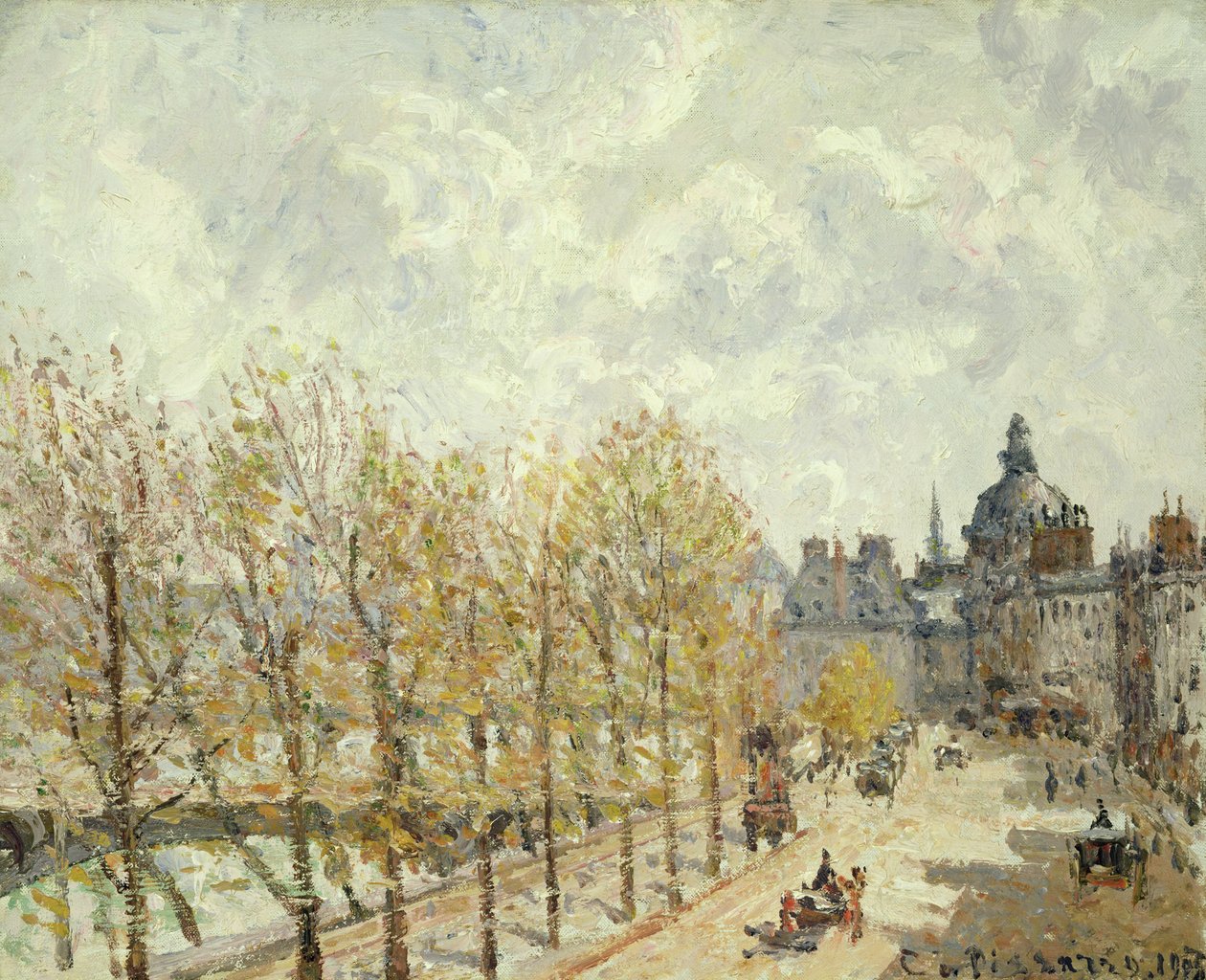 Malaquais Quay aamulla, aurinkoinen sää, 1903 tekijältä Camille Jacob Pissarro