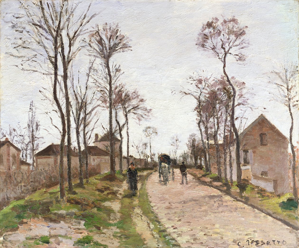 Saint Cyrin tie Louveciennesissä, noin 1870. tekijältä Camille Jacob Pissarro