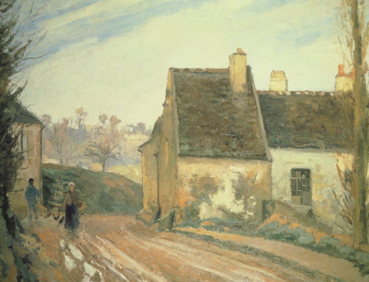 Tumbledown-mökki Osnyn lähellä, 1872 tekijältä Camille Jacob Pissarro