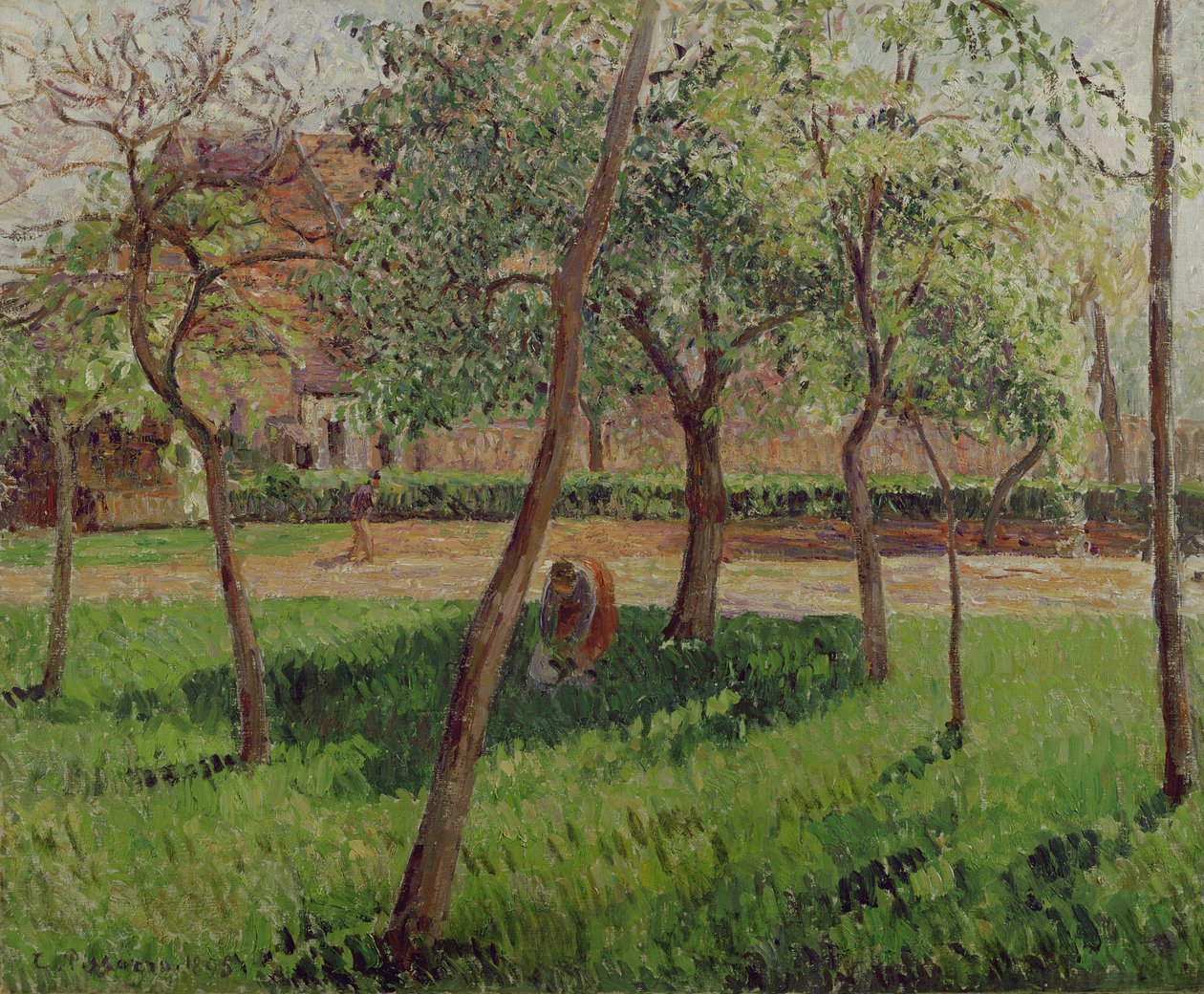 Aidattu puutarha Eragnyssa, 1895 tekijältä Camille Jacob Pissarro