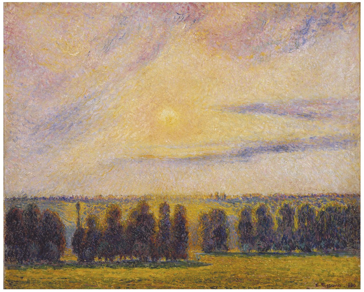 Auringonlasku Eragnyssä tekijältä Camille Jacob Pissarro