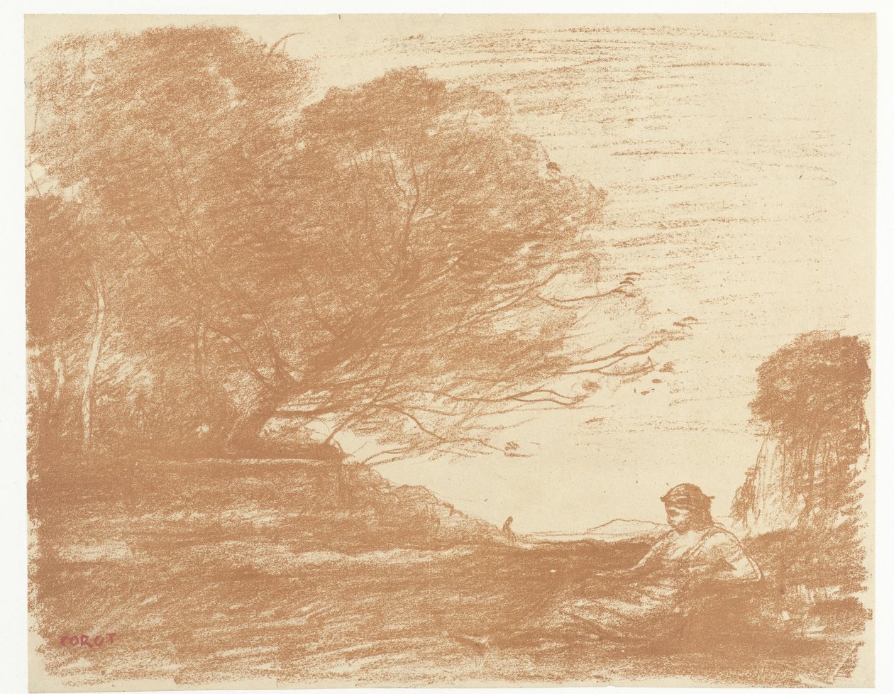 Sappho maisemassa Sappho tekijältä Camille Corot