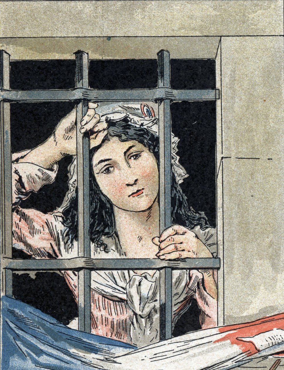 Charlotte Corday (1768-1793) que va assassinar Jean-Paul (Jean Paul) Marat, a la presó. tekijältä Camille Gilbert