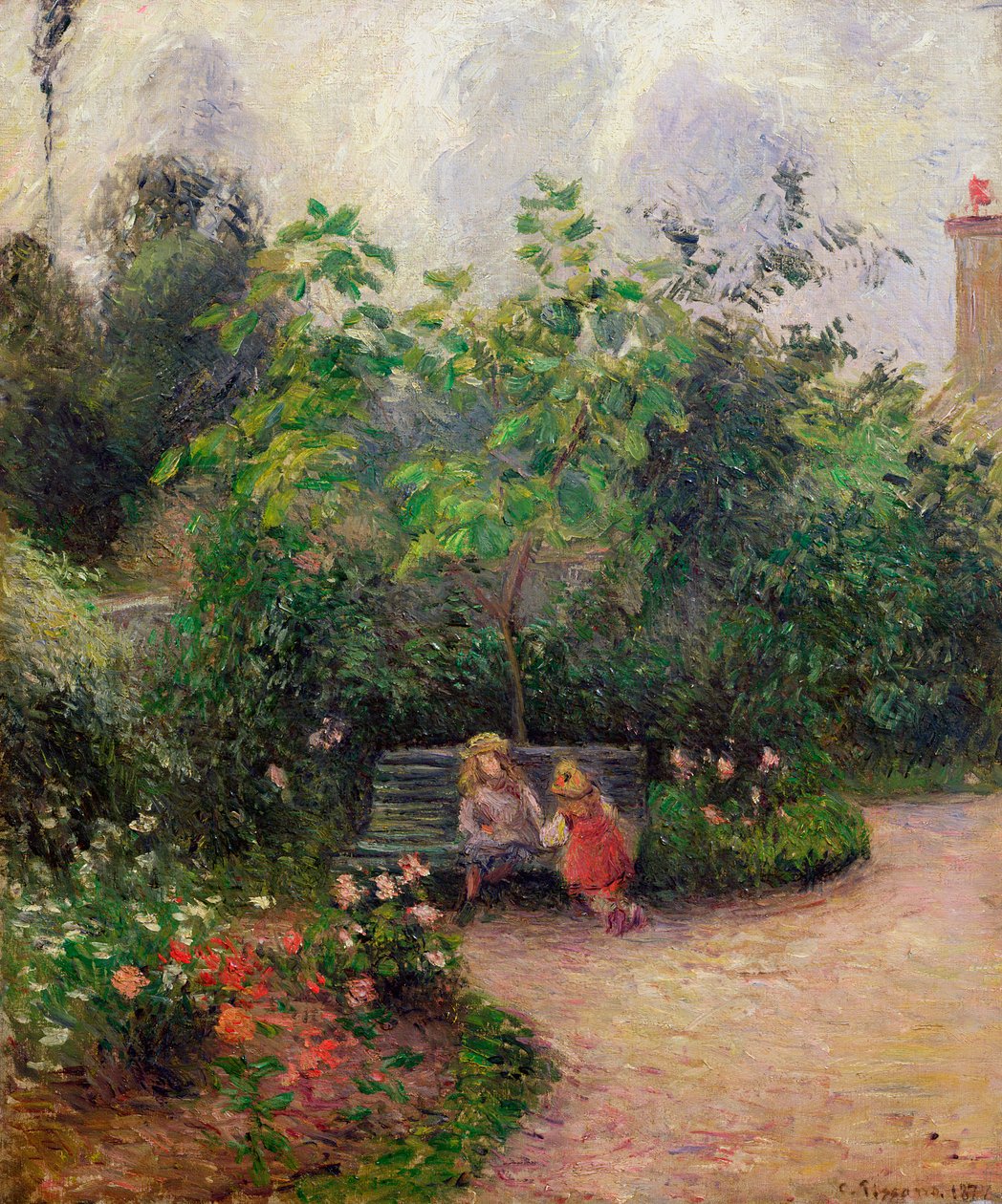 Eremitaasin puutarhan kulma Pontoisessa, 1877 tekijältä Camille Jacob Pissarro