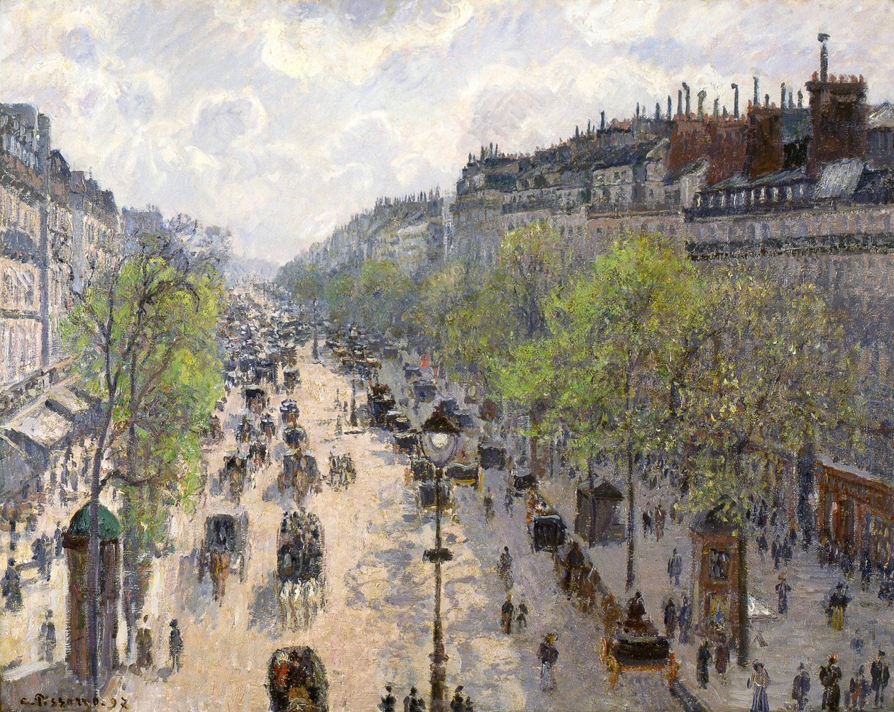 Boulevard Montmartre, kevät, 1897 tekijältä Camille Jacob Pissarro