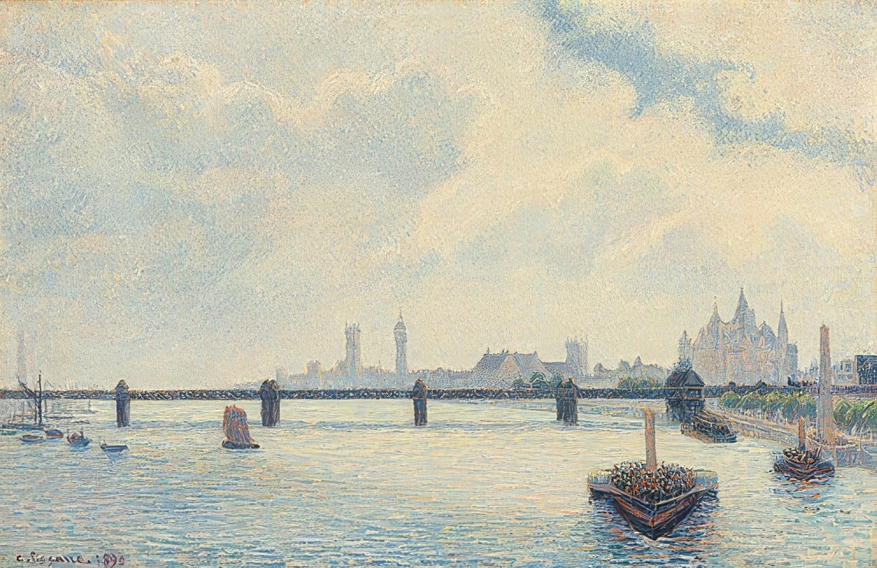 Charing Cross Bridge, Lontoo. 1890 tekijältä Camille Jacob Pissarro