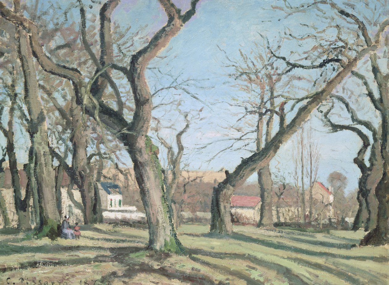 Kastanjapuut Louveciennesissä, 1872 tekijältä Camille Jacob Pissarro