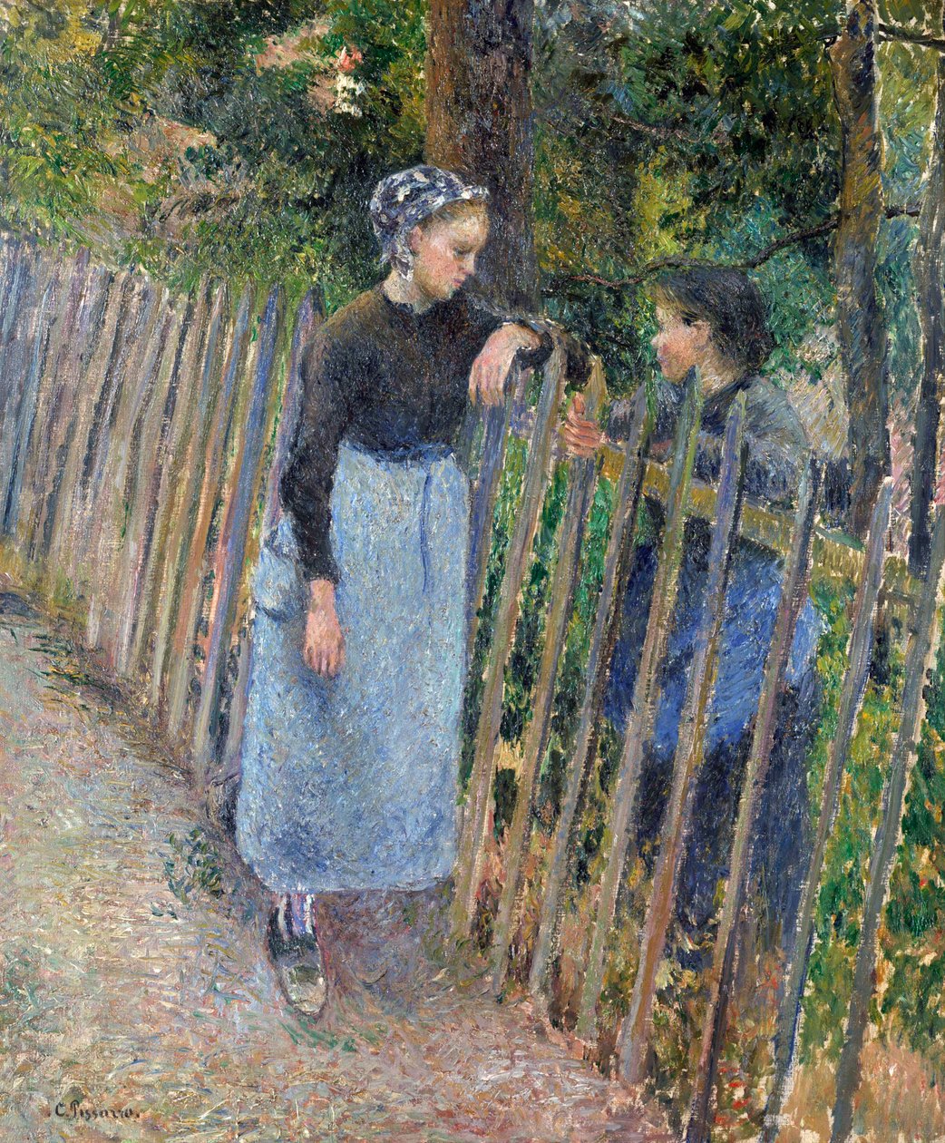 Keskustelu, noin 1881 tekijältä Camille Jacob Pissarro