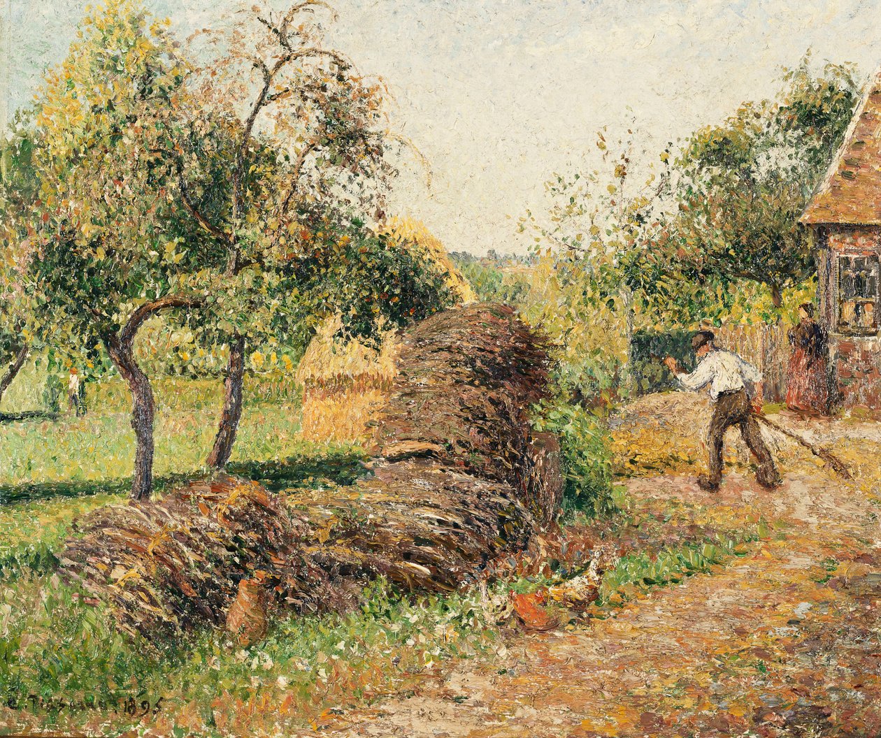 Lucienin äiti, Eragny; La Cour de la Mere Lucien, Eragny, 1895 tekijältä Camille Jacob Pissarro