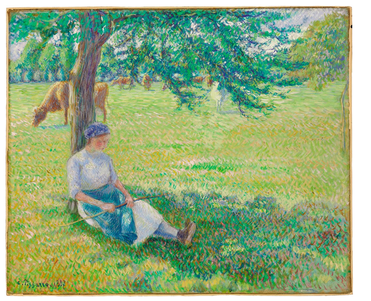 Cowgirl, Eragny, 1887 tekijältä Camille Jacob Pissarro
