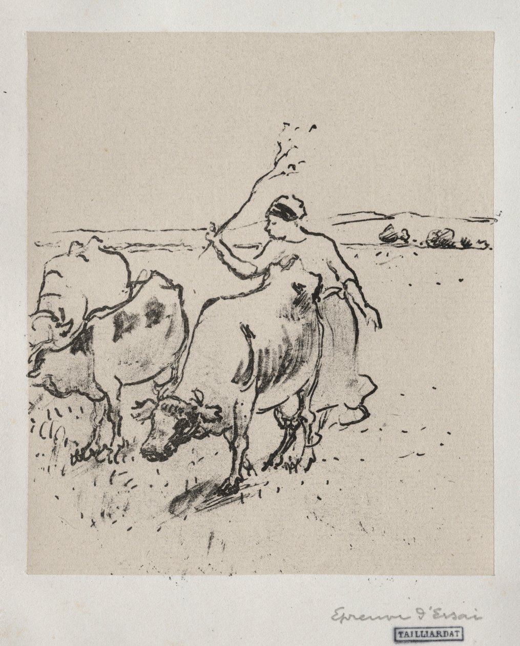 Cowherder, c. 1899. tekijältä Camille Jacob Pissarro