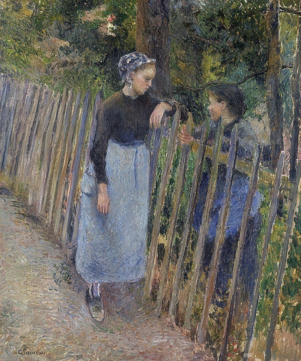 Keskustelu. Noin 1881 tekijältä Camille Jacob Pissarro