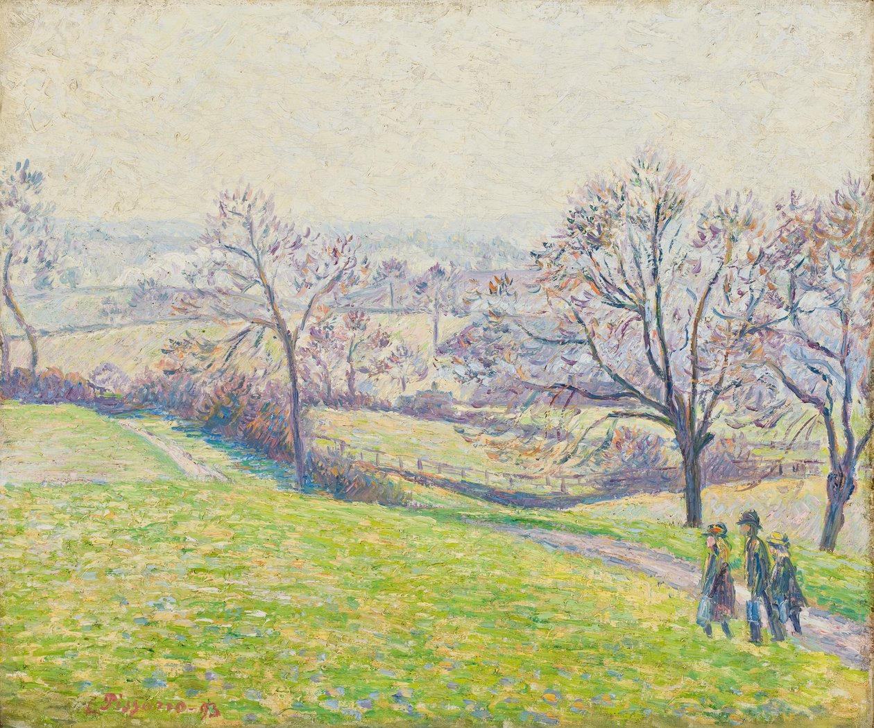 Epping-maisema, 1893 (öljy pellavakankaalle) tekijältä Camille Jacob Pissarro