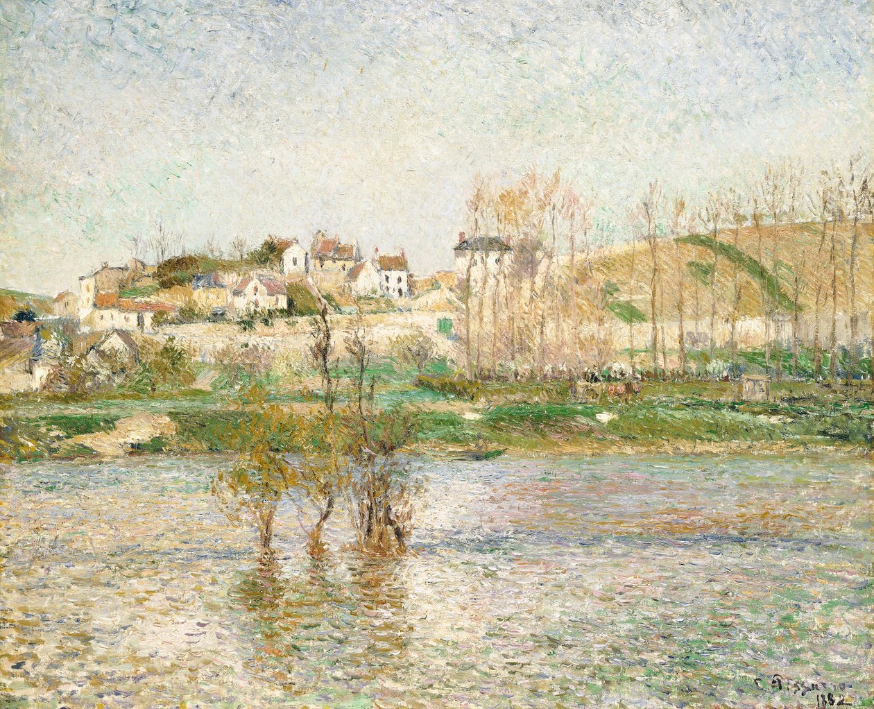 Tulva Pontoisessa 1882 tekijältä Camille Jacob Pissarro