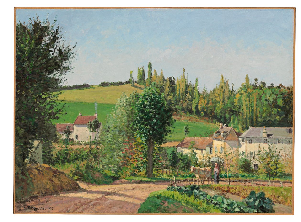 Hamlet lähellä Pontoisea, 1872 tekijältä Camille Jacob Pissarro
