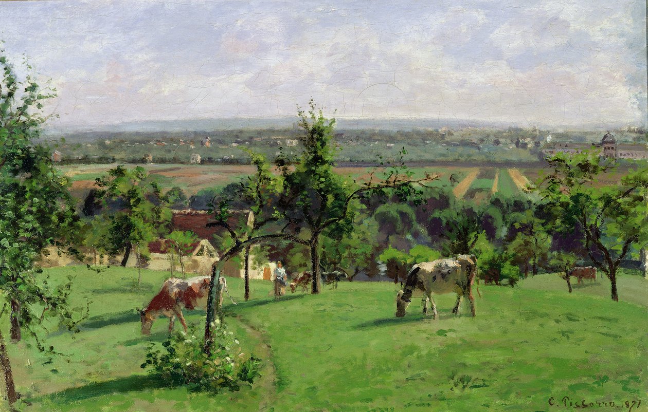 Vesinetin rinne, Yvelines, 1871 tekijältä Camille Jacob Pissarro