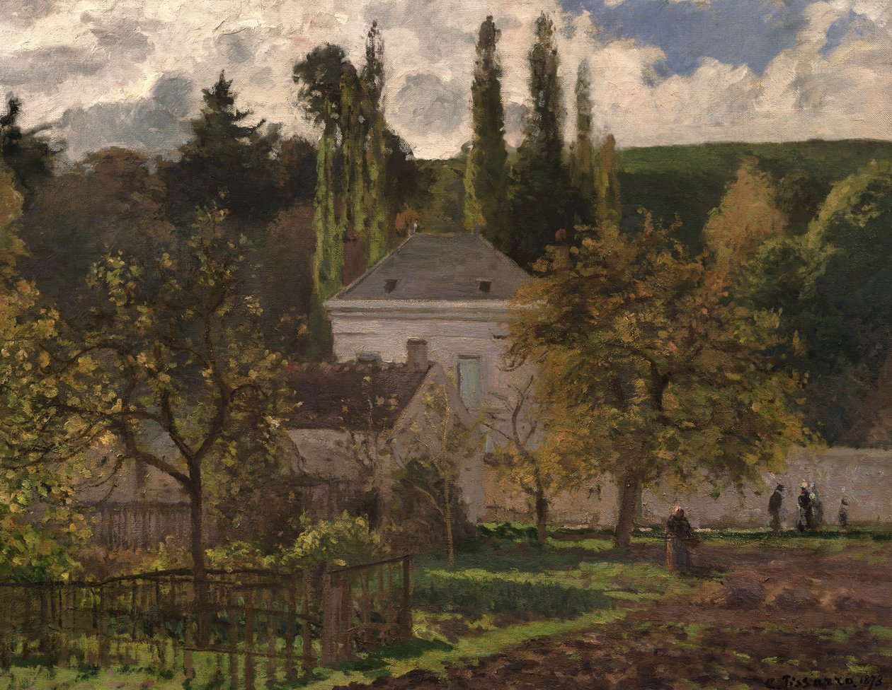 Talo Hermitagessa, Pontoisessa, 1873 tekijältä Camille Jacob Pissarro