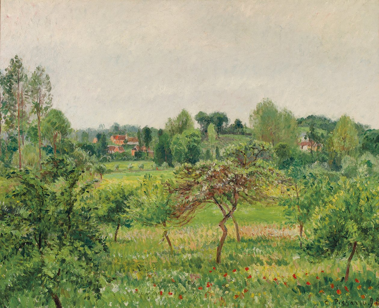 Kesäkuu, Sateinen sää, Eragny; Kesäkuu, sateinen sää, Eragny, 1898 tekijältä Camille Jacob Pissarro