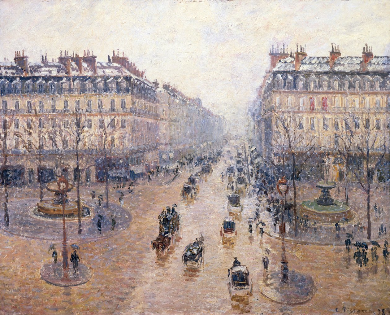 Opera Avenue. Lumi. Aamu, 1898 tekijältä Camille Jacob Pissarro