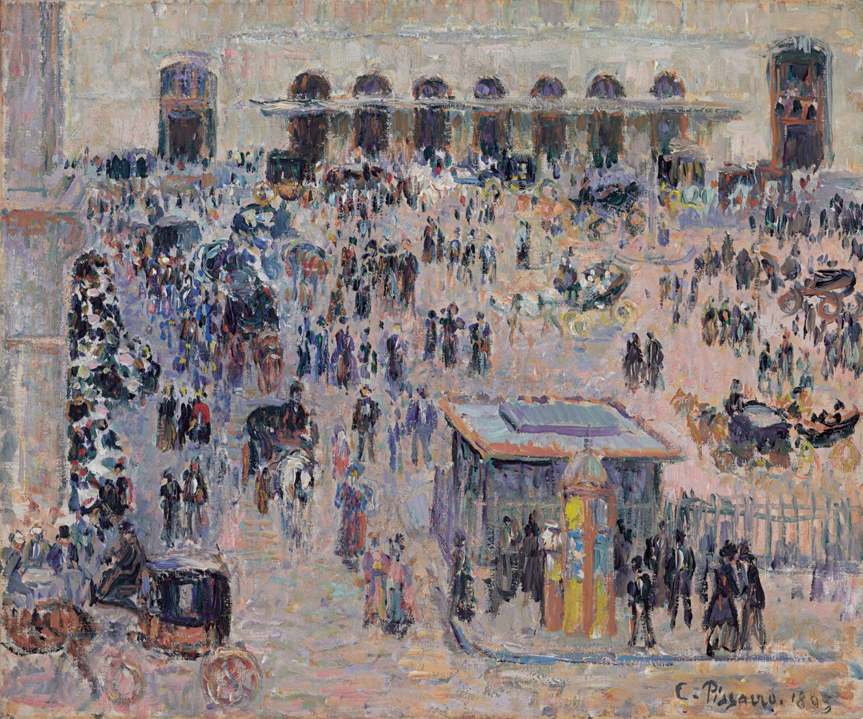 Place du Havre ja Gare Saint-Lazare, 1893 tekijältä Camille Jacob Pissarro