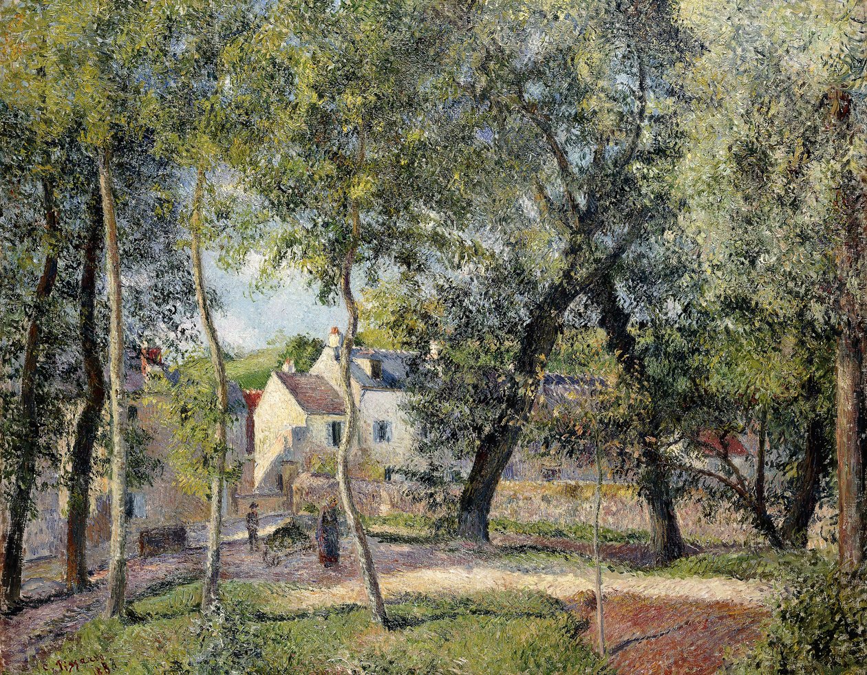 Maisema Osnyssa lähellä juomakaukaloa, 1883 tekijältä Camille Jacob Pissarro