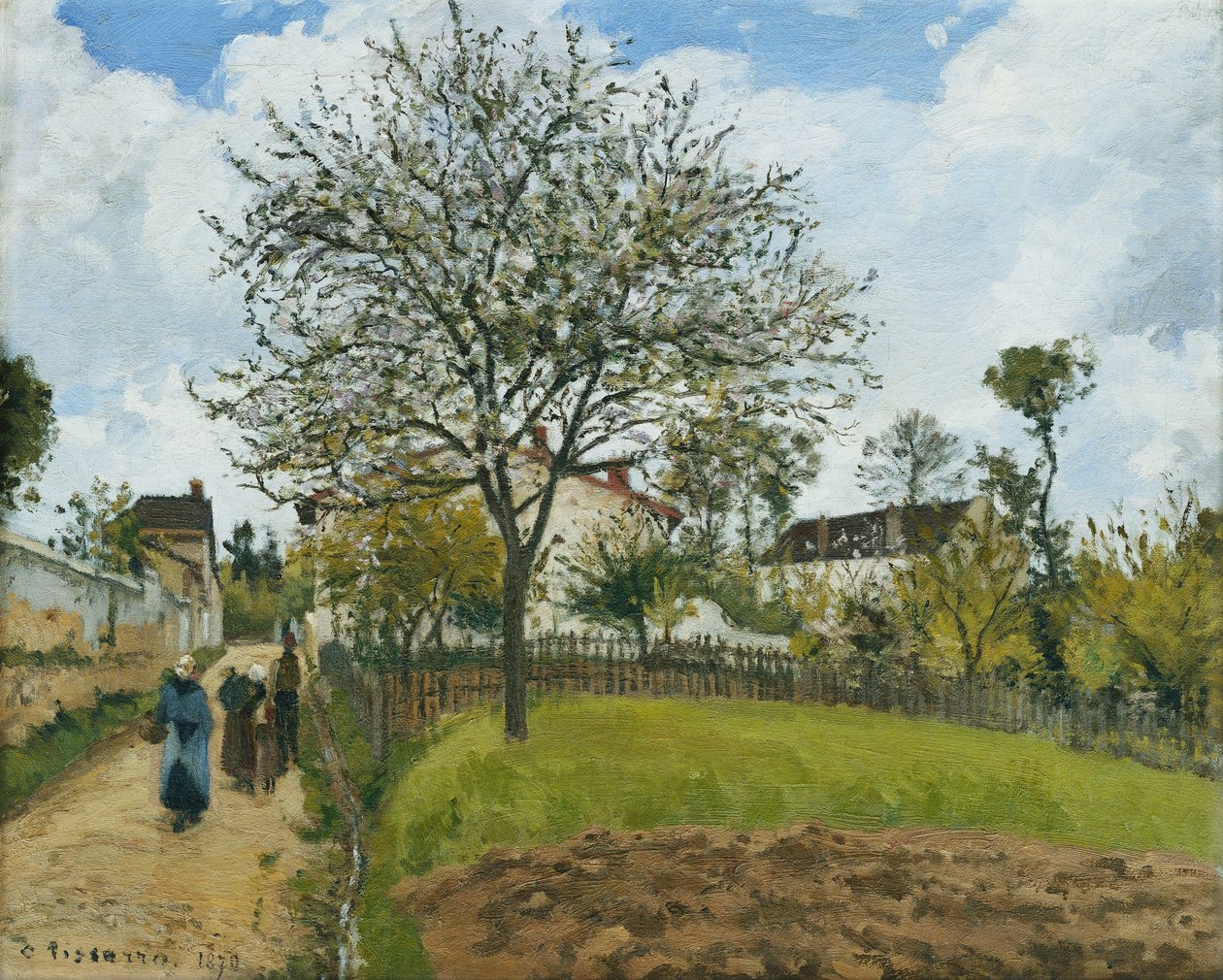 Maisema Louveciennesissä; Maisema Louveciennesissä, 1870 tekijältä Camille Jacob Pissarro
