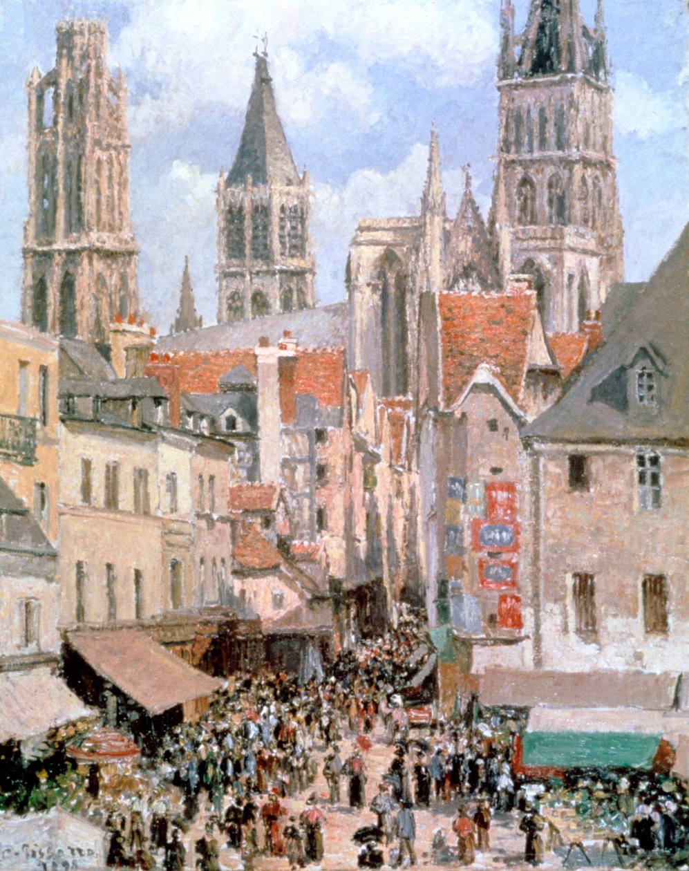 Levine ja Walk Rouen, 1898 tekijältä Camille Jacob Pissarro