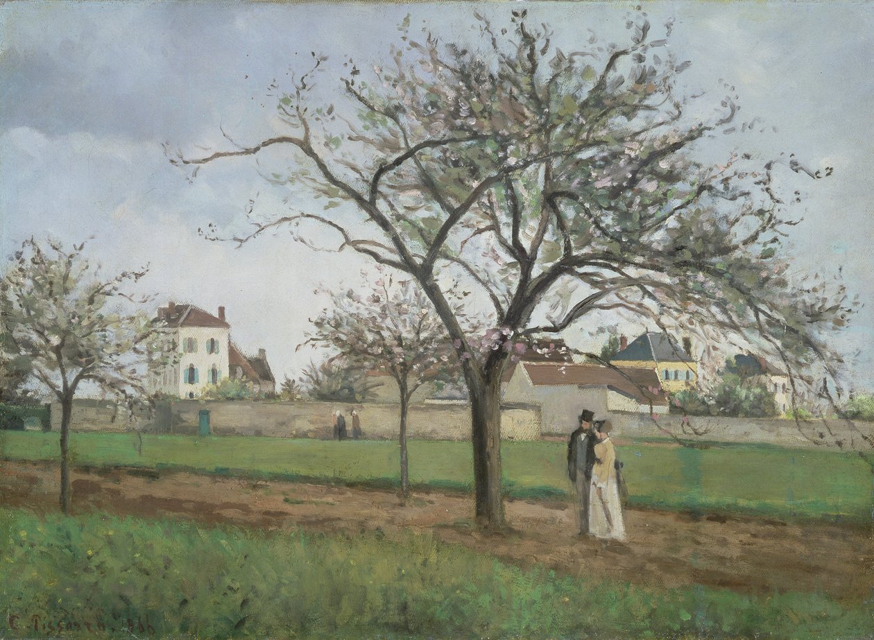 Pere Gallienin talo Pontoisen kaupungissa, 1866. tekijältä Camille Jacob Pissarro