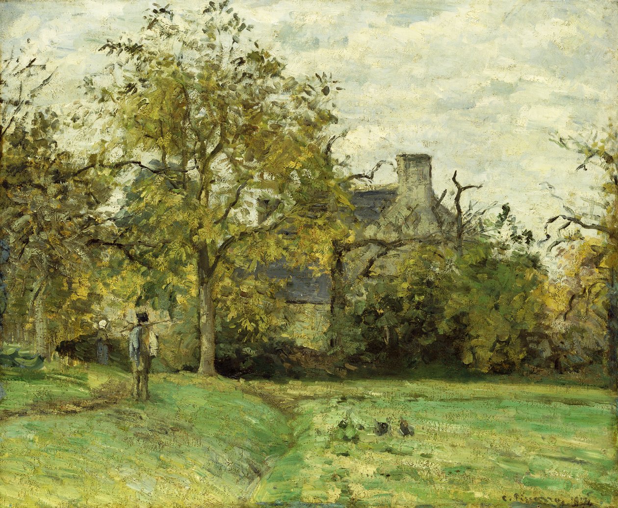 Pietten talo Montfoucaultssa; La Maison de Piette a Montfoucault, 1874 tekijältä Camille Jacob Pissarro