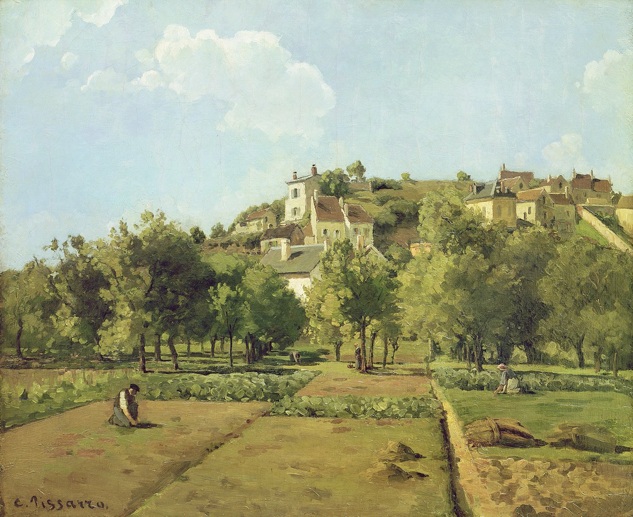 Pontoise eli Eremitaasin puutarhat, Pontoise, 1867. tekijältä Camille Jacob Pissarro