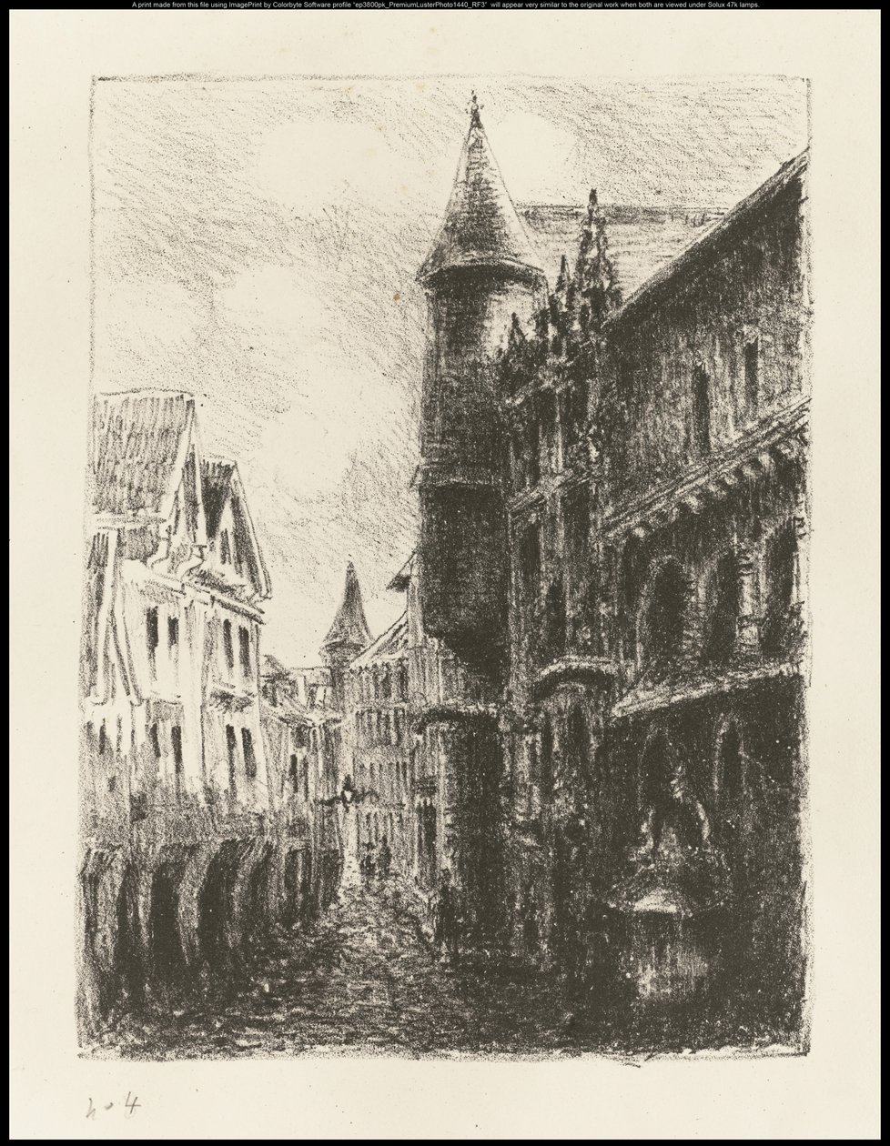 Rue Saint-Romain, Rouen, 1. levy, 1896 tekijältä Camille Jacob Pissarro