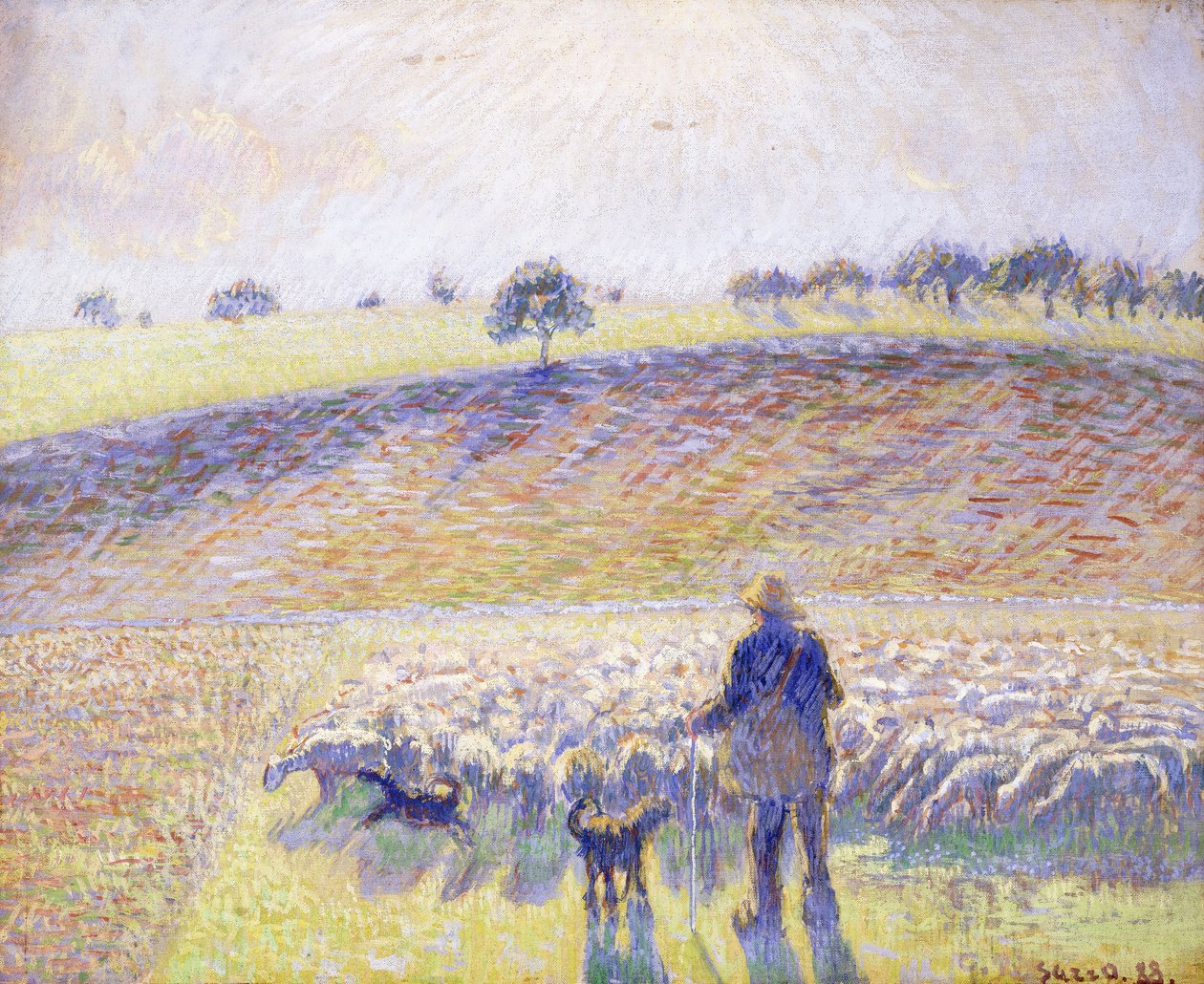 Paimen lampaiden kanssa, 1888 tekijältä Camille Jacob Pissarro