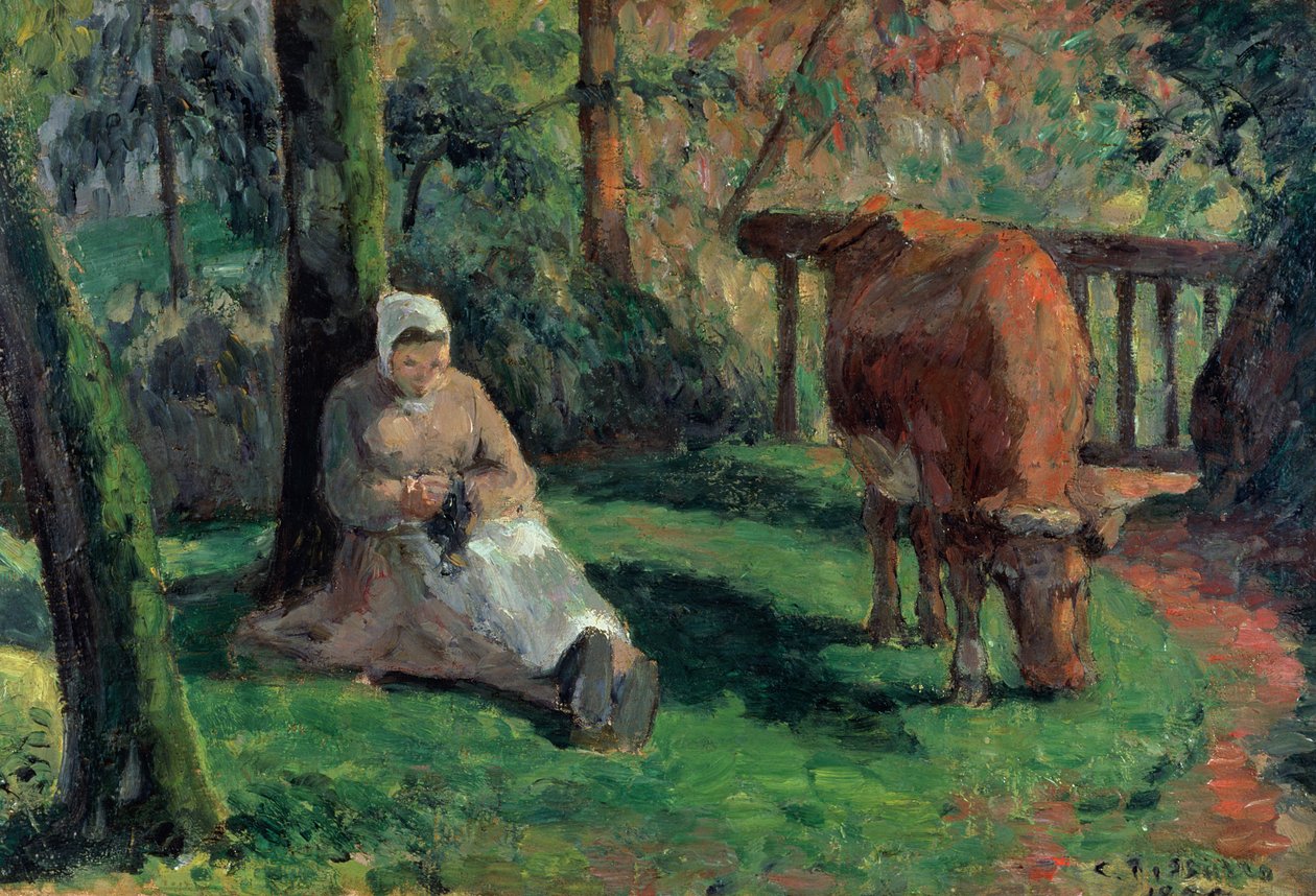 Paimentar, Montfoucault, 1875 tekijältä Camille Jacob Pissarro
