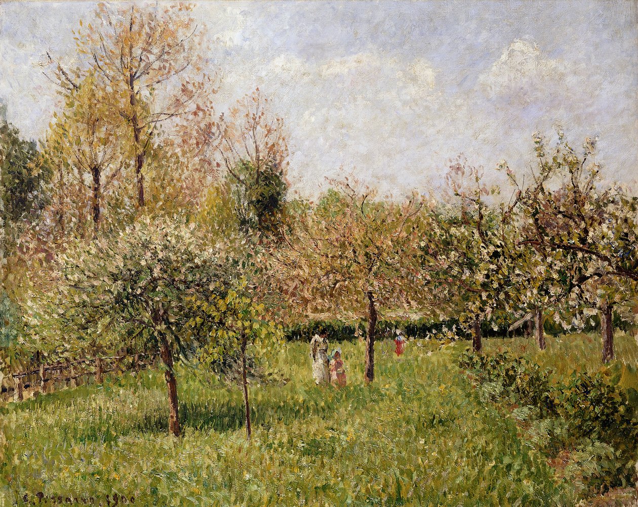 Kevät Eragnyssa; Printemps a Eragny, 1900 tekijältä Camille Jacob Pissarro