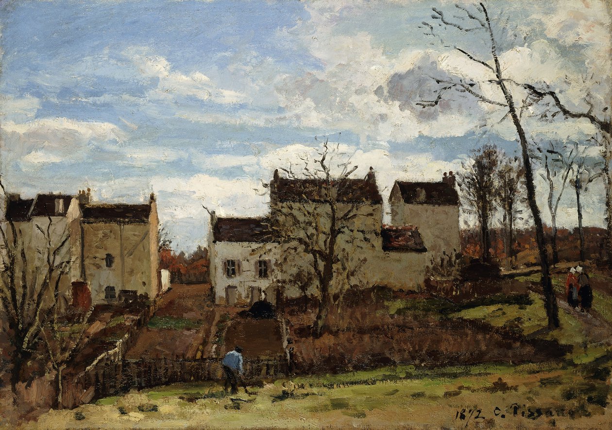 Kevät Pontoisessa; Kevät Pontoisessa 1872 tekijältä Camille Jacob Pissarro