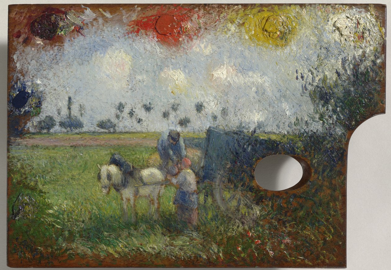 Taiteilijan paletti maisemalla, n. 1878-80 tekijältä Camille Jacob Pissarro