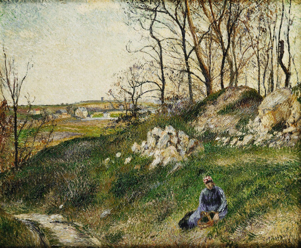 The Cabbage Pickers, Pontoise; Kaalilouhokset, Pontoise, 1882 tekijältä Camille Jacob Pissarro