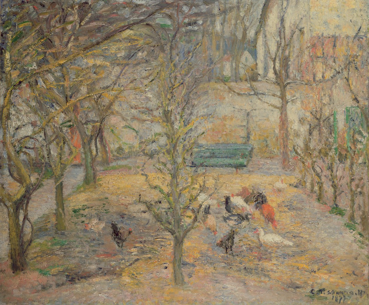 Maatilapiha, 1877 tekijältä Camille Jacob Pissarro