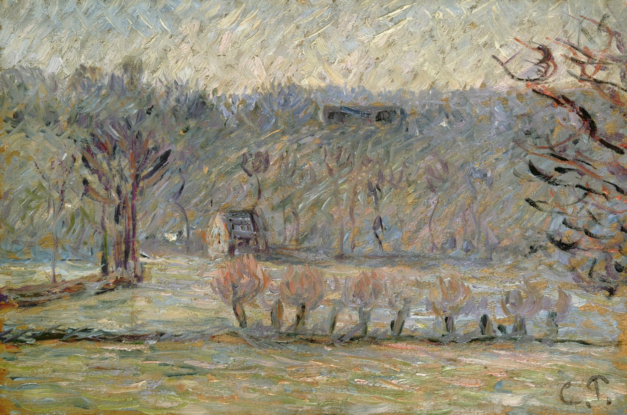Kukkula Vachesissa, Bazincourt, noin 1890 tekijältä Camille Jacob Pissarro