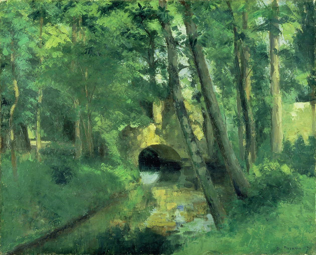 Pieni silta, Pontoise, 1875 tekijältä Camille Jacob Pissarro