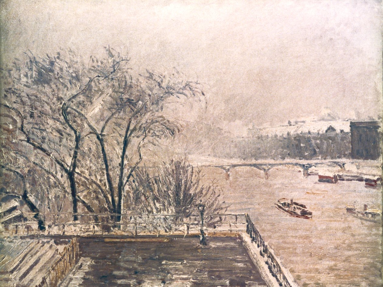 Louvre lumen alla, 1902 tekijältä Camille Jacob Pissarro