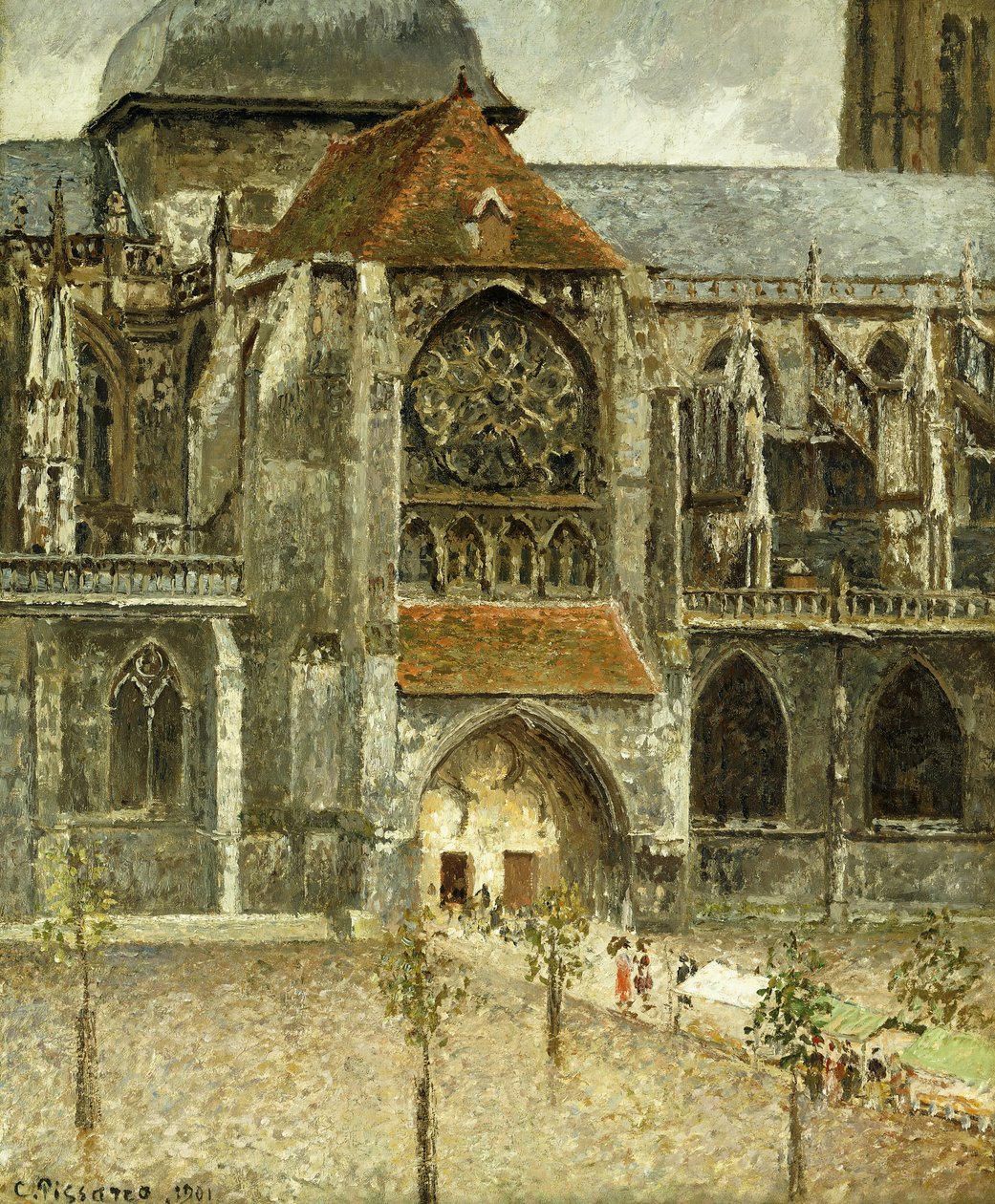 Saint-Jacquesin kirkon portaali Dieppessä; Dieppen Saint-Jacquesin kirkon portaali tekijältä Camille Jacob Pissarro
