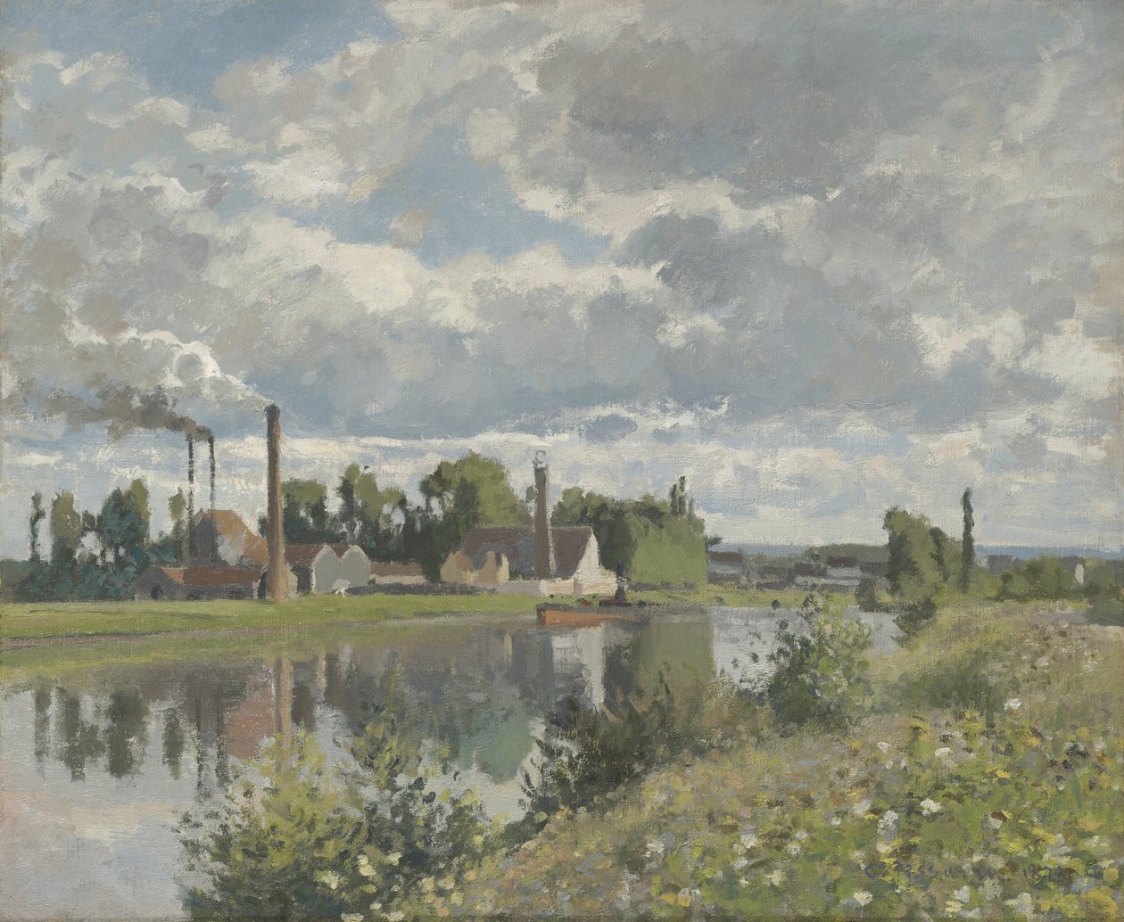 Oise-joki lähellä Pontoisia, 1873 tekijältä Camille Jacob Pissarro
