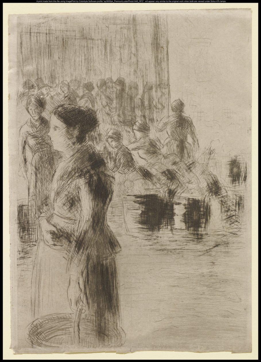 Palvelijatyttömarkkinointi, 1888 tekijältä Camille Jacob Pissarro