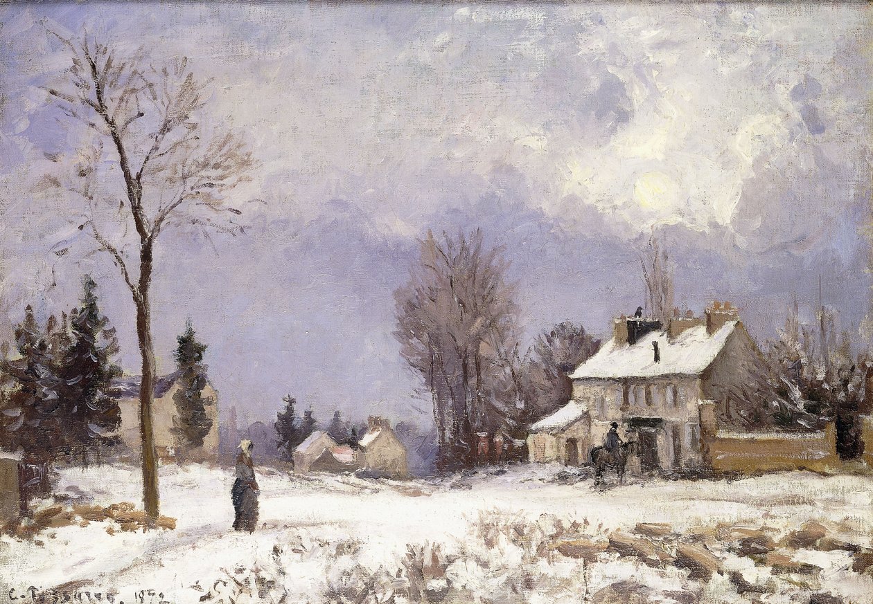 Versailles Road Saint-Germainissa Louveciennesissä, 1872 tekijältä Camille Jacob Pissarro