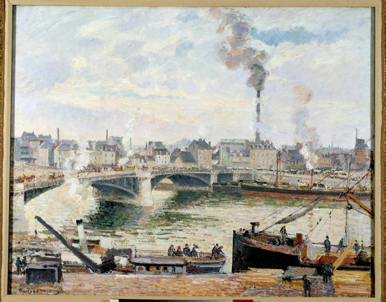Rouenin suuri silta. Camille Pissarron (1830-1903) maalaus tekijältä Camille Jacob Pissarro