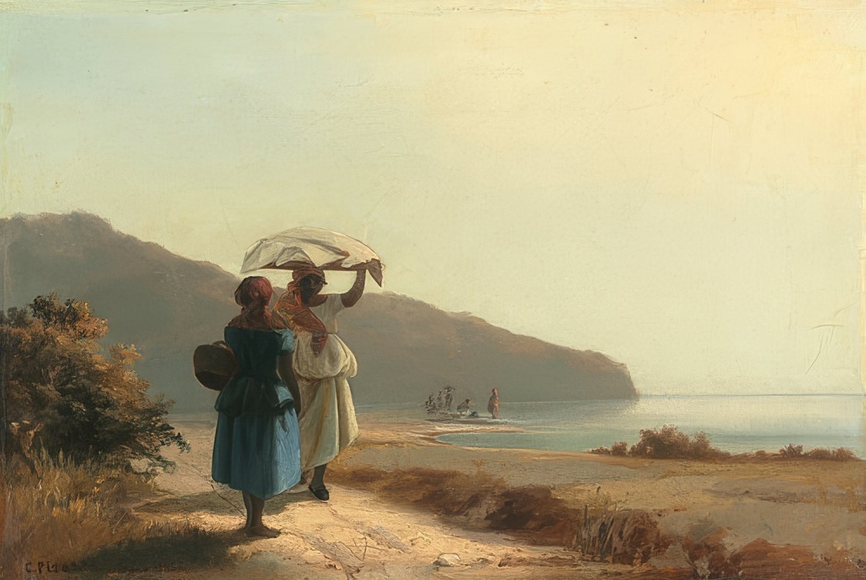 Viihde, St. Thomas. 1856 tekijältä Camille Jacob Pissarro