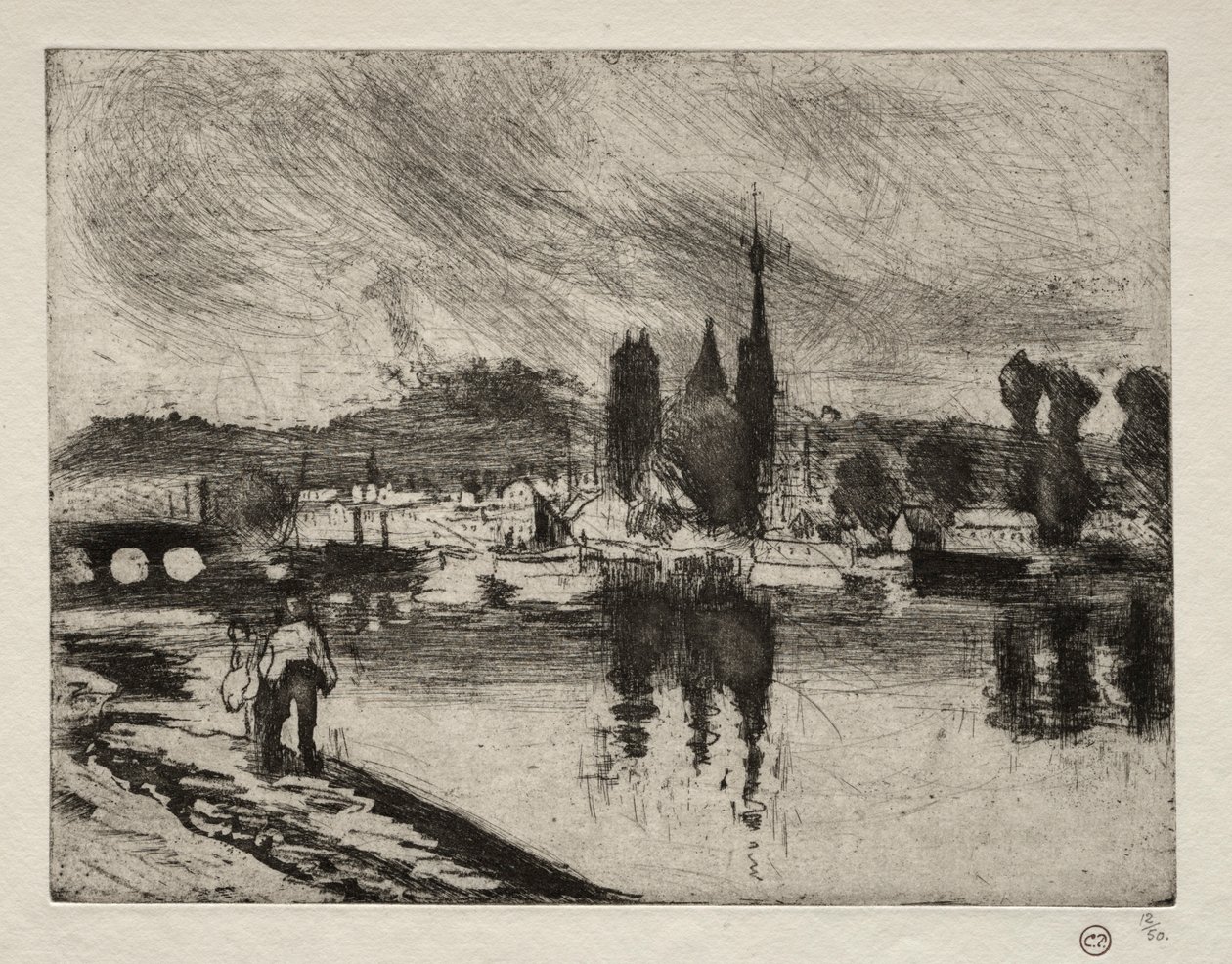 Näkymä Rouenista, 1884. tekijältä Camille Jacob Pissarro
