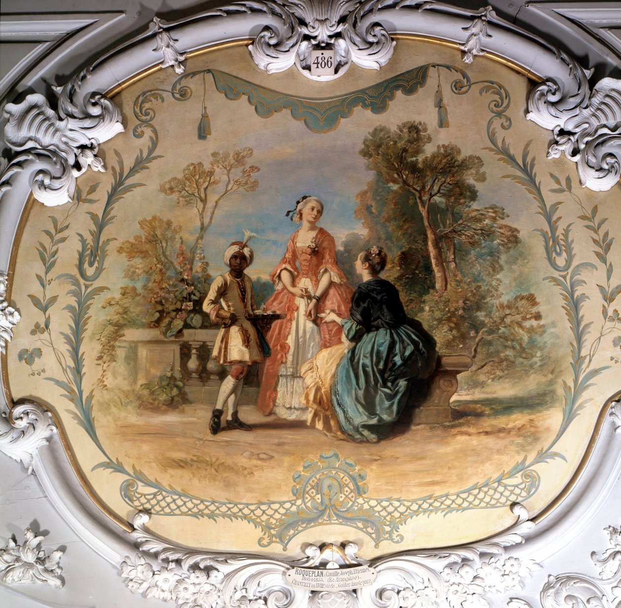 Maistelija Camille Roqueplanin (1803-1855) Chantillyn maalauksen puistossa 1800-luvun su. 0,97 x 1,14 m Chantilly, museokonde tekijältä Camille Joseph Etienne Roqueplan