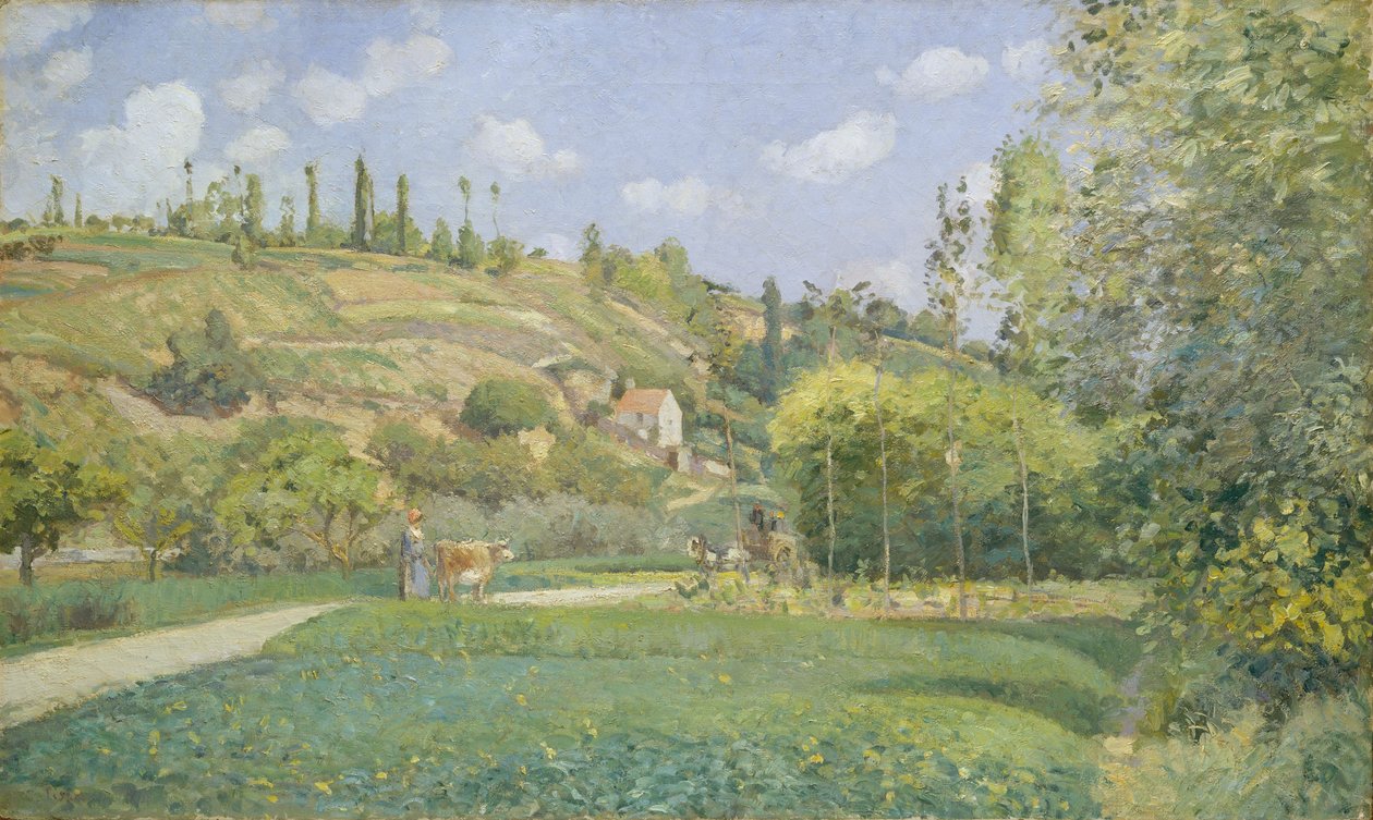 Lehmänpaimen Valhermeilissä, Auvers-sur-Oisessa tekijältä Camille Jacob Pissarro